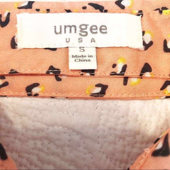 Umgee Sleeveless Tunic Top Coral Leopard - Small - Picture 6 of 8